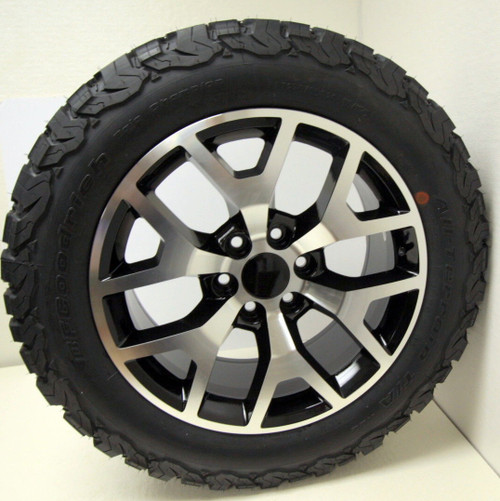 Black and Machine 20" Honeycomb Wheels with BFG KO2 A/T Tires for 2019 and newer Dodge Ram 6 Lug 1500