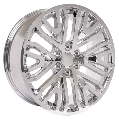 Chrome 22" Six Split Spoke Wheels for Chevy Silverado, Tahoe, Suburban