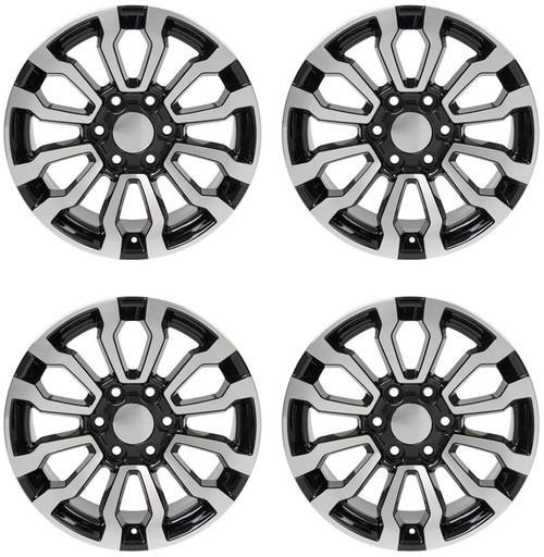 Black and Machine 18" AT4 Style Wheels for Chevy and GMC Trucks and SUVs