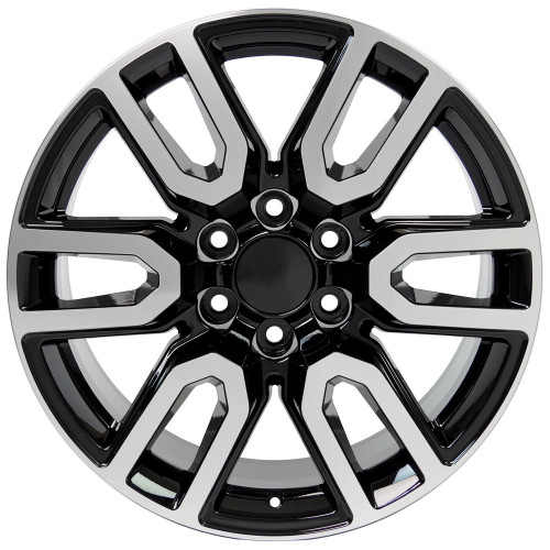 Black and Machine 20" AT4 Style Split Spoke Wheels for GMC Sierra, Yukon, Denali - New Set of 4