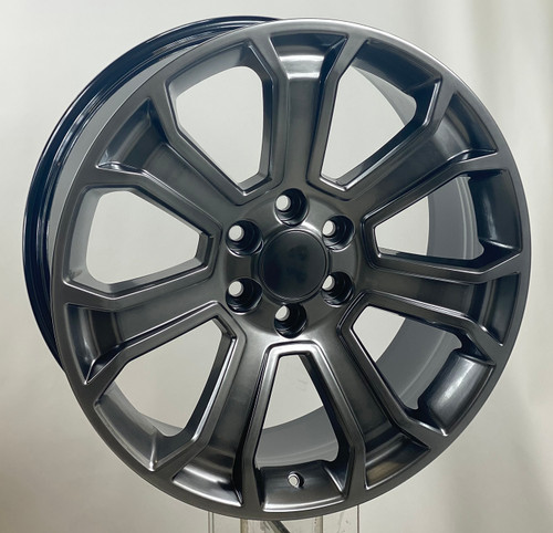 Hyper Silver 22" Seven Spoke Wheels for GMC Sierra, Yukon, Denali