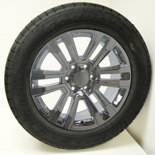 Chrome 20" Denali Style Split Spoke Wheels with Goodyear Tires for GMC Sierra, Yukon, Denali - New Set of 4