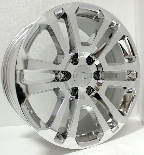 Chrome 20" Split Spoke Wheels with Falken A/T Tires for GMC Sierra, Yukon, Denali - New Set of 4