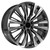 Gunmetal with Polished Face 24" Twelve Quarter Spoke Escalade Style Wheels for GMC, Chevy, Cadillac 1500 Trucks and SUVs