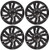 Satin Black 22" with Angled Gloss Black Insert Wheels for Chevy Silverado, Tahoe, Suburban