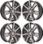 Gunmetal and Machine 24" Quarter Split Spoke Wheels for GMC, Chevy, Cadillac 1500 Trucks and SUVs