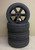 Gloss Black 22" Rally Style Six Spoke Wheels with Bridgestone Tires for Chevy Silverado, Tahoe, Suburban - New Set of 4