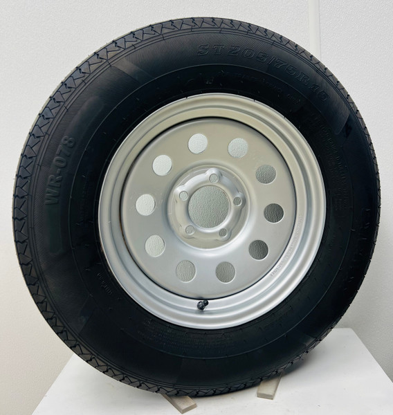 One New 15"x5" - 5x4.5 Trailer Wheel With 205/75R15 Load Range D, 8 PLY Tire