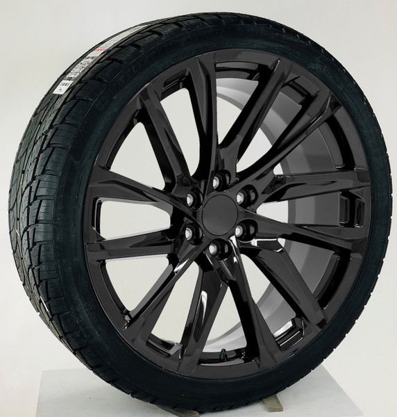 Gloss Black 24" SSX Style Wheels with 295/35R24 Tires for Chevy and GMC Trucks and SUVs