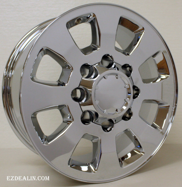 Chrome 18" 8 Lug 8-180 Wheels for 2011 and newer GMC 2500 3500 - New Set of 4