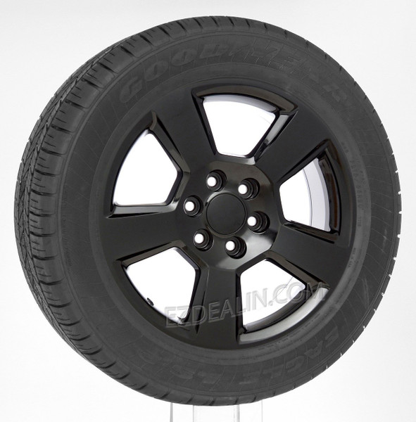 Gloss Black 20" New Style LTZ Wheels with Goodyear Tires for Chevy Silverado, Tahoe, Suburban - New Set of 4