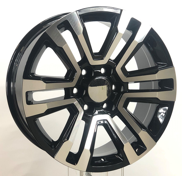 Black and Machine 20" Denali Style Split Spoke Wheels for GMC Sierra, Yukon, Denali - New Set of 4
