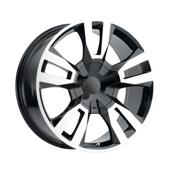 Black and Machine 20" RST Style Split Spoke Wheels for GMC Sierra, Yukon, Denali - New Set of 4