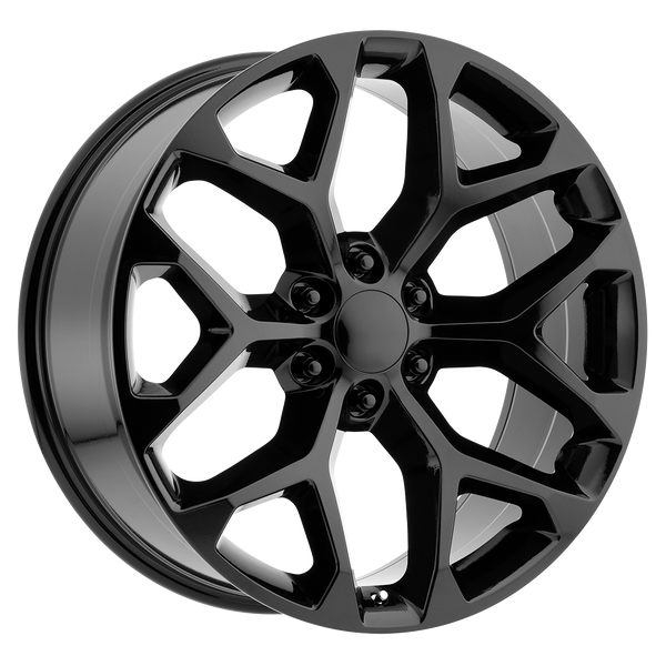 Gloss Black 24" Snowflake Wheels for GMC and Chevy 1500 Trucks and SUVs