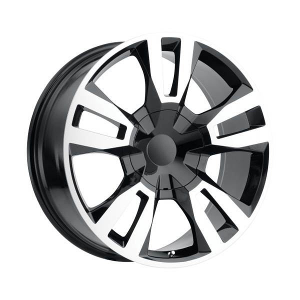 Black and Machine 24" RST Style Split Spoke Wheels for GMC and Chevy 1500 Trucks and SUVs