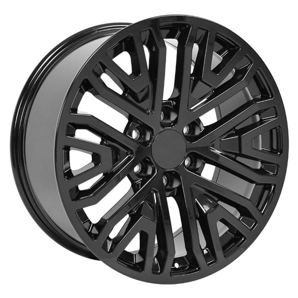 Gloss Black 20" Six Split Spoke Wheels for GMC Sierra, Yukon, Denali - New Set of 4