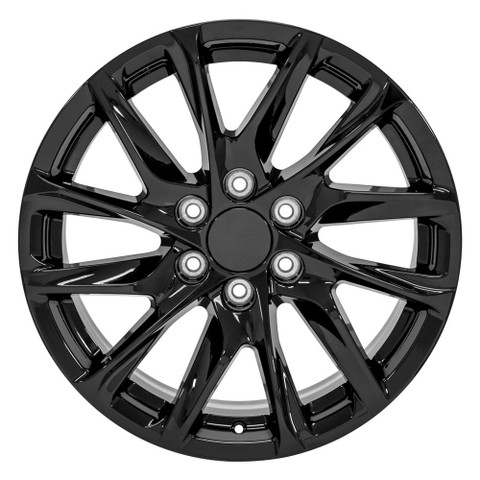 Gloss Black 20 Inch 12 Angled Spoke SSX Escalade Replica Wheels
