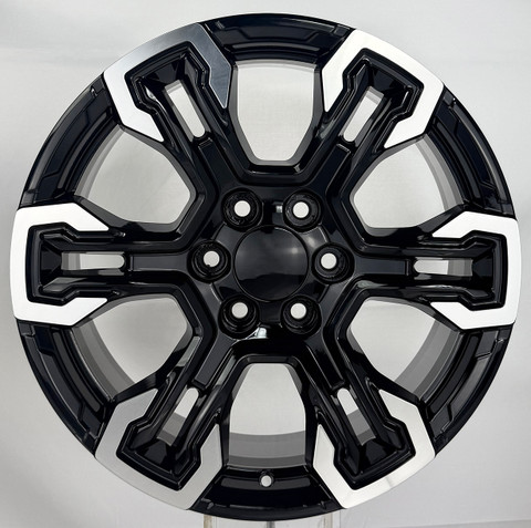 GMC Gloss Black and Machine 20 Inch ZR2 Style Split Spoke Wheels