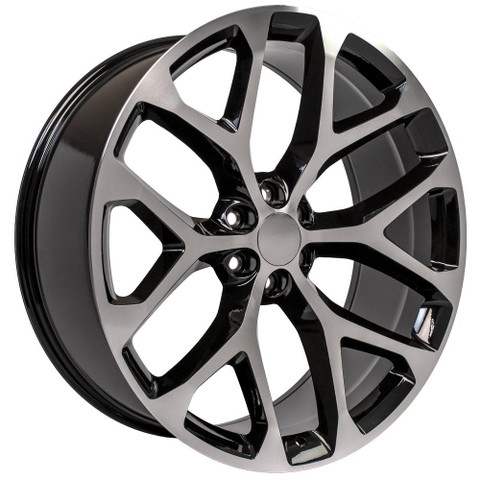 GM Replica 24 Inch Black and Machine Snowflake Rims for Silverado ...