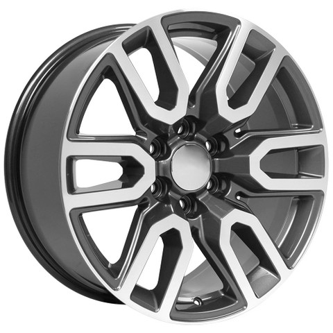 GMC Gunmetal and Machine 20 Inch AT4 Style Split Spoke Wheels