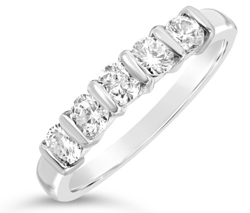 Eternity Ring With 1/2 Carat Total Of Big Bright White Diamonds