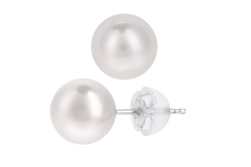 Akoya Cultured Pearl Platinum Earring Studs (7-7.5Mm)