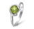 Sterling Silver ring for women set with a large 1 carat round brilliant Peridot stone. Available in a wide range of sizes and presented in a luxury jewellery ring box.