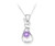 Elegant Jewellery Sets for Women - Natural Amethyst Silver Earrings and Pendant in Rhodium Plated - Women's Gift Sets