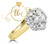 Elegant Diamond Ring for Women, 7 Stone Cluster, Nearly One Carat H SI Diamonds, Heavy Yellow Gold, Over 4g of 18ct Gold - Rings Women, Diamond Ring Women