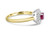 Handcrafted Ruby Diamond Halo Ring in 18ct Gold