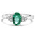1 Carat Emerald Ring, 18ct White Gold with Diamond Accents