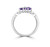 18ct White Gold Amethyst & Diamond Ring, 4 Heart Gems, 0.05ct Diamond 