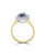 Blue Sapphire Ring - 1ct Oval Cut with Diamond Halo