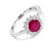 Stunning Ruby Ring - 1 Carat Ruby + Diamond Halo, 18ct Gold