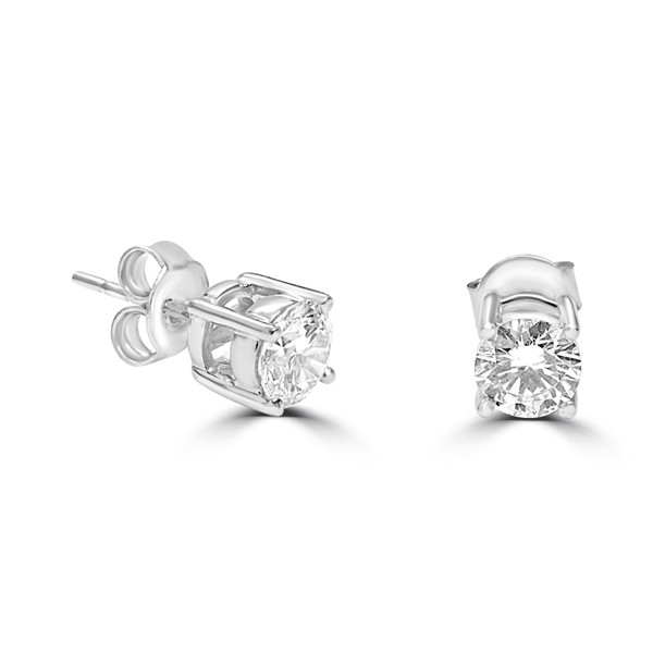 IGI or GIA Certificated diamond stud earrings in 18ct Gold. A minimum grade of H colour SI1 clarity securely set in 18ct Gold or Platinum