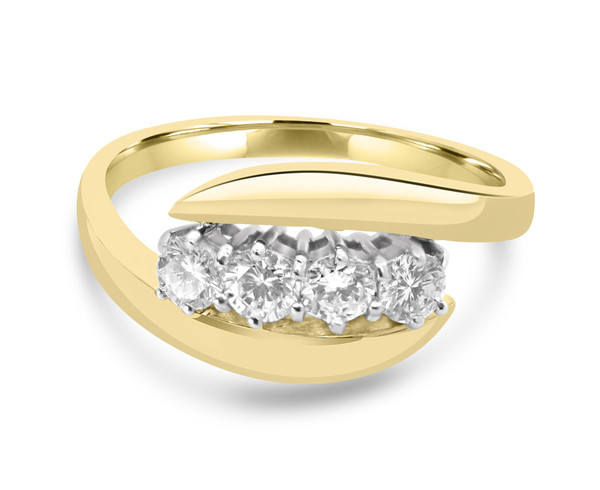 18ct YG 4 Stone Diamond Eternity Ring, 0.42ct G/SI, Symbol of Love