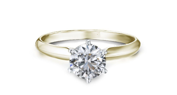 Yellow Gold Diamond Ring 1 Carat Solitaire With Diamond Grading Report