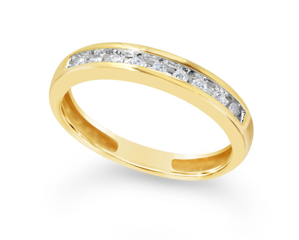 Eternity Ring For Women In Yellow Gold Ring With Channel Of Stunning Natural Diamonds