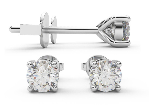 0.50 Cttw Igi Certified Diamond Studs H SI Grade In White Gold