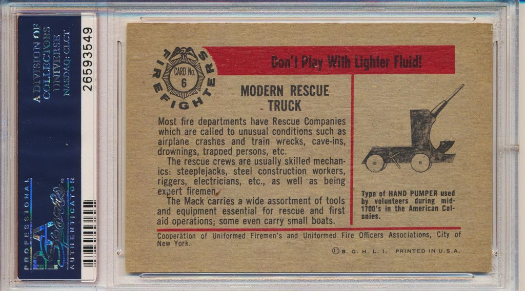 1953 Firefighters  #6  Modern Rescue Truck  PSA 6 EX-MT  #*