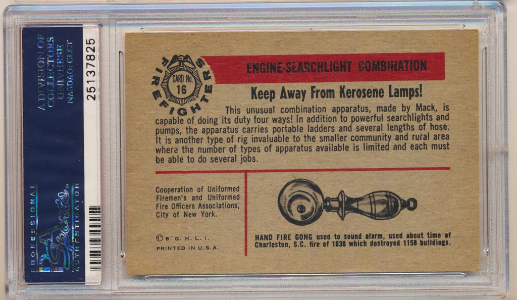 1953 Firefighters  #16  Keep Away From Kerosene Lamps!  PSA 6 EX-MT  #*