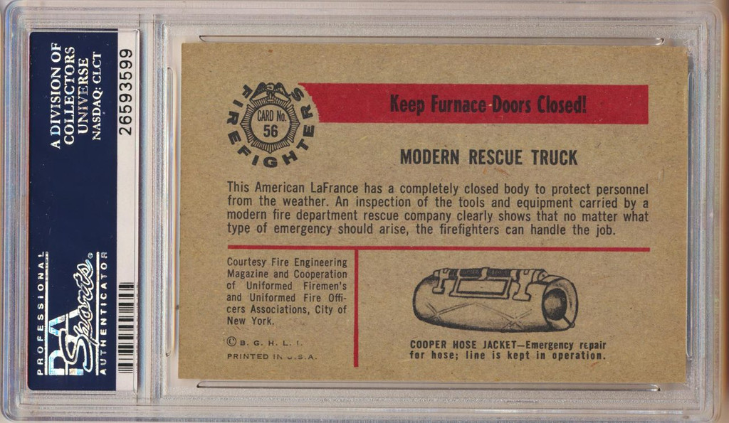 1953 Firefighters  #56  Modern Rescue Truck  PSA 6 EX-MT  #*