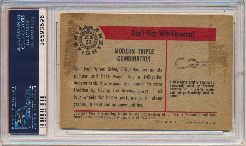 1953 Firefighters  #53  Modern Triple Combination   PSA 4  VG-EX  #*