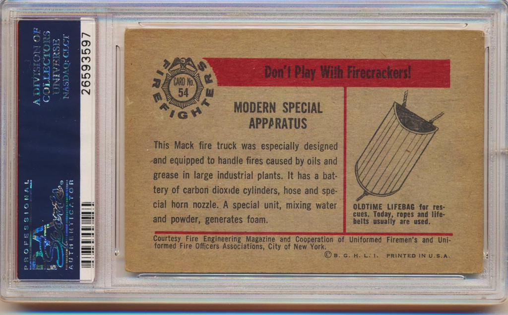 1953 Firefighters  #54  Modern Special Apparatus   PSA 4  VG-EX  #*