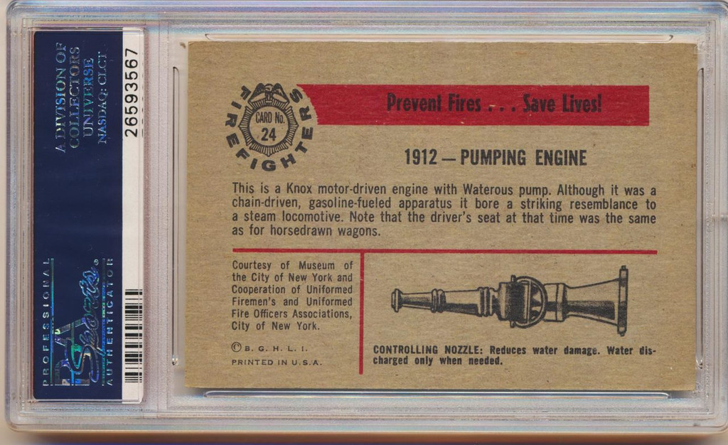 1953 Firefighters  #24 1912 Pumping Engine  PSA 6 EX-MT  #*