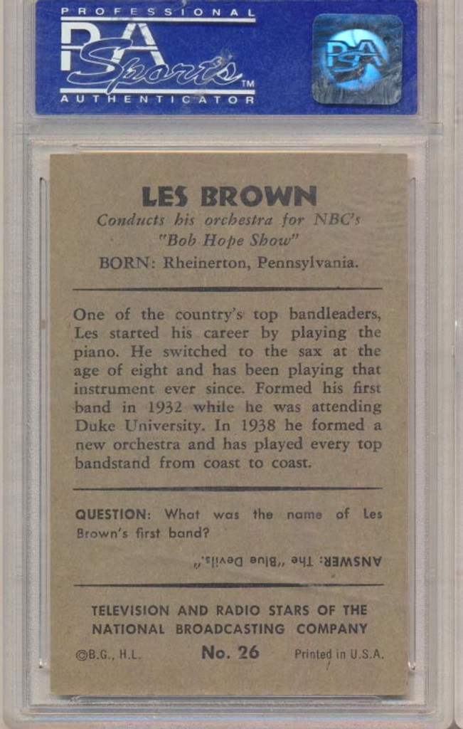 1953 TV & Radio NBC #26 Les Brown PSA 8 NM-MT  #*#