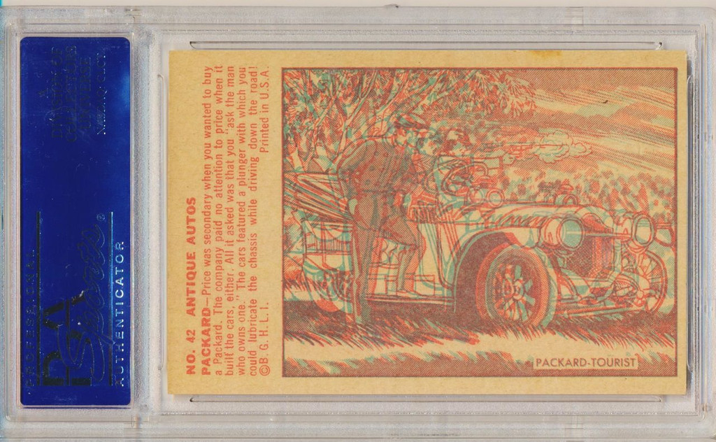 1953 ANTIQUE AUTOS #42 PACKARD TOURIST PSA 6 EX-MT   #*