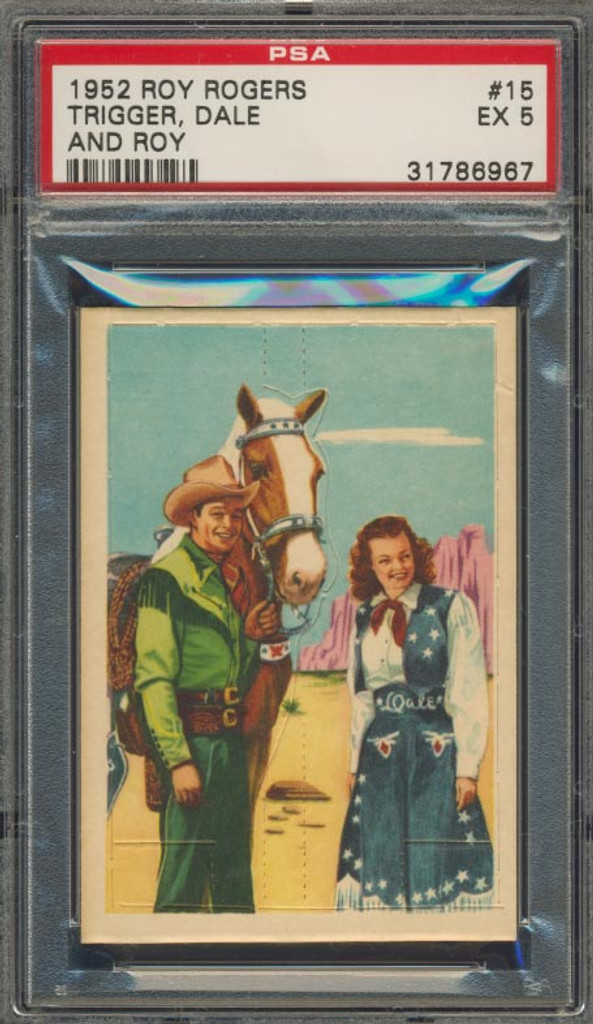 1952 ROY ROGERS #15 TRIGGER, DALE AND ROY PSA 5 EX    #*