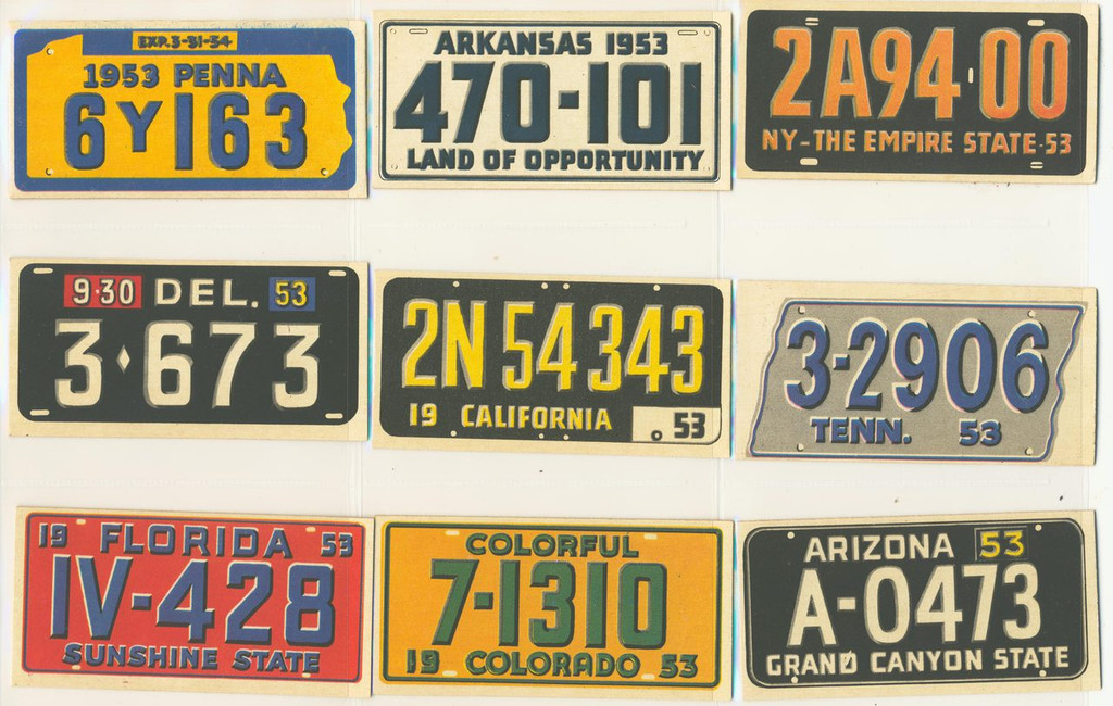 1953 TOPPS LICENSE PLATES SET 75   #*sku21070