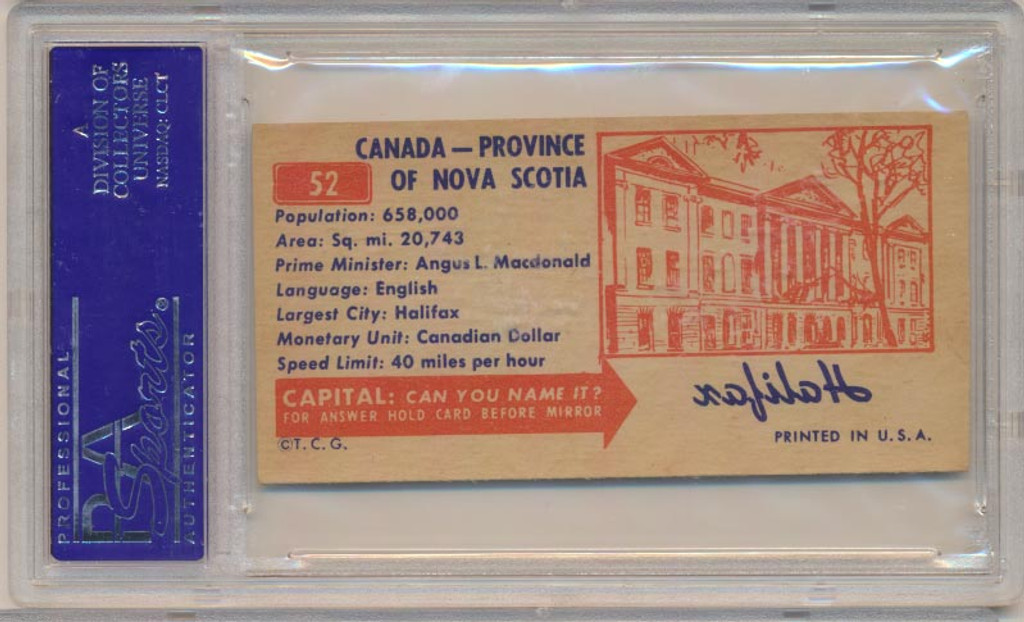 1953 License Plates #52 Nova Scotia, Canada PSA 6 EX-MT  #*